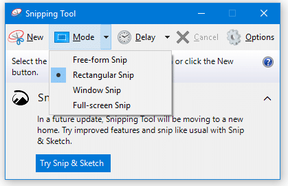 How To Make Snipping Tool Default To New Snip When Launched Winhelponline