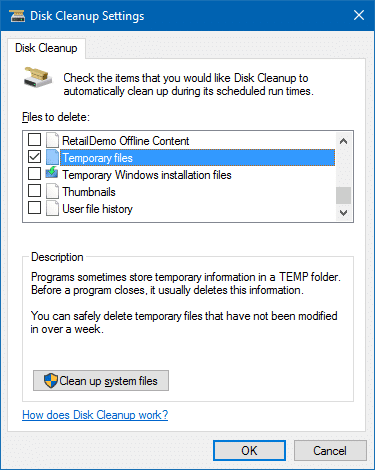 Automatically Clear Temp Files Using Disk Cleanup Storage Sense Or Batch File Winhelponline