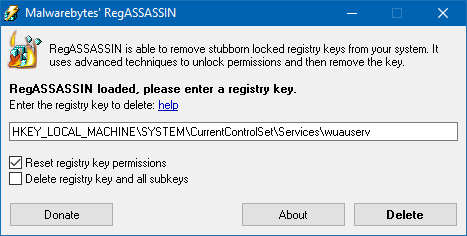 registry permissions reset after reboot